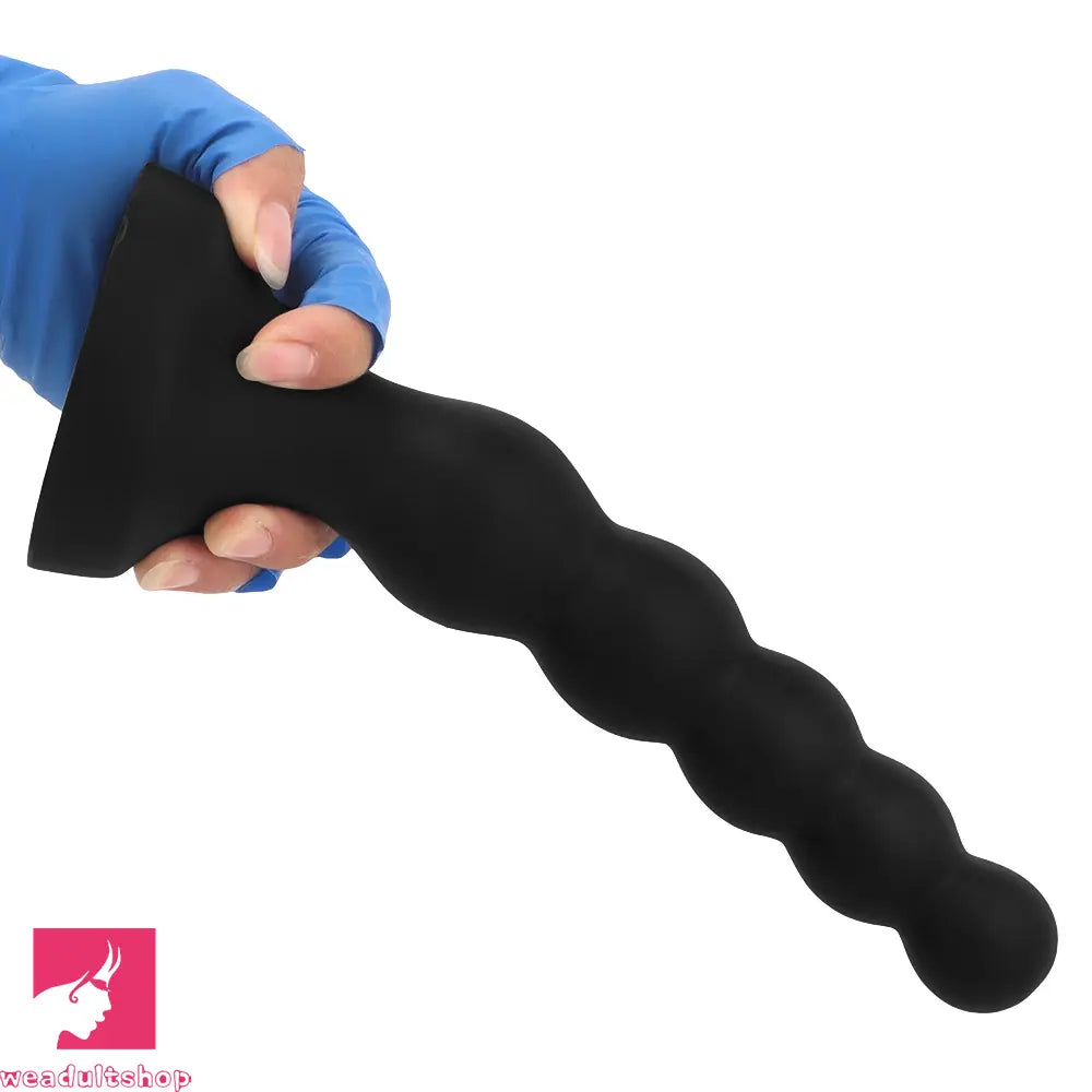 6.69in 8.66in 10.23in Black Silicone Soft Large Anal Plug Cock Dildo