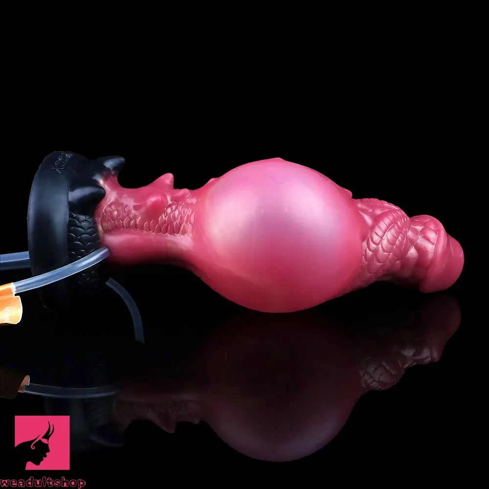 8.26in Dragon Ejaculating Inflatable Silicone Soft Animal Creature Odd Dildo