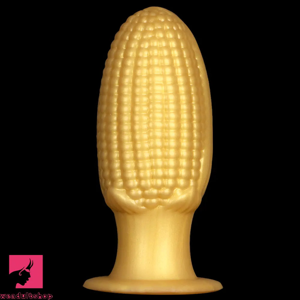 5.9in 6.7in 8.07in Liquid Silicone Thread Granules Soft Corn Gold Cock Dildo