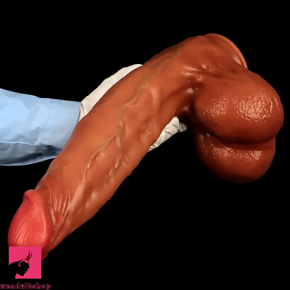 17.91in Extra Long Large Anal Liquid Silicone Dual Hardness Soft Dildo