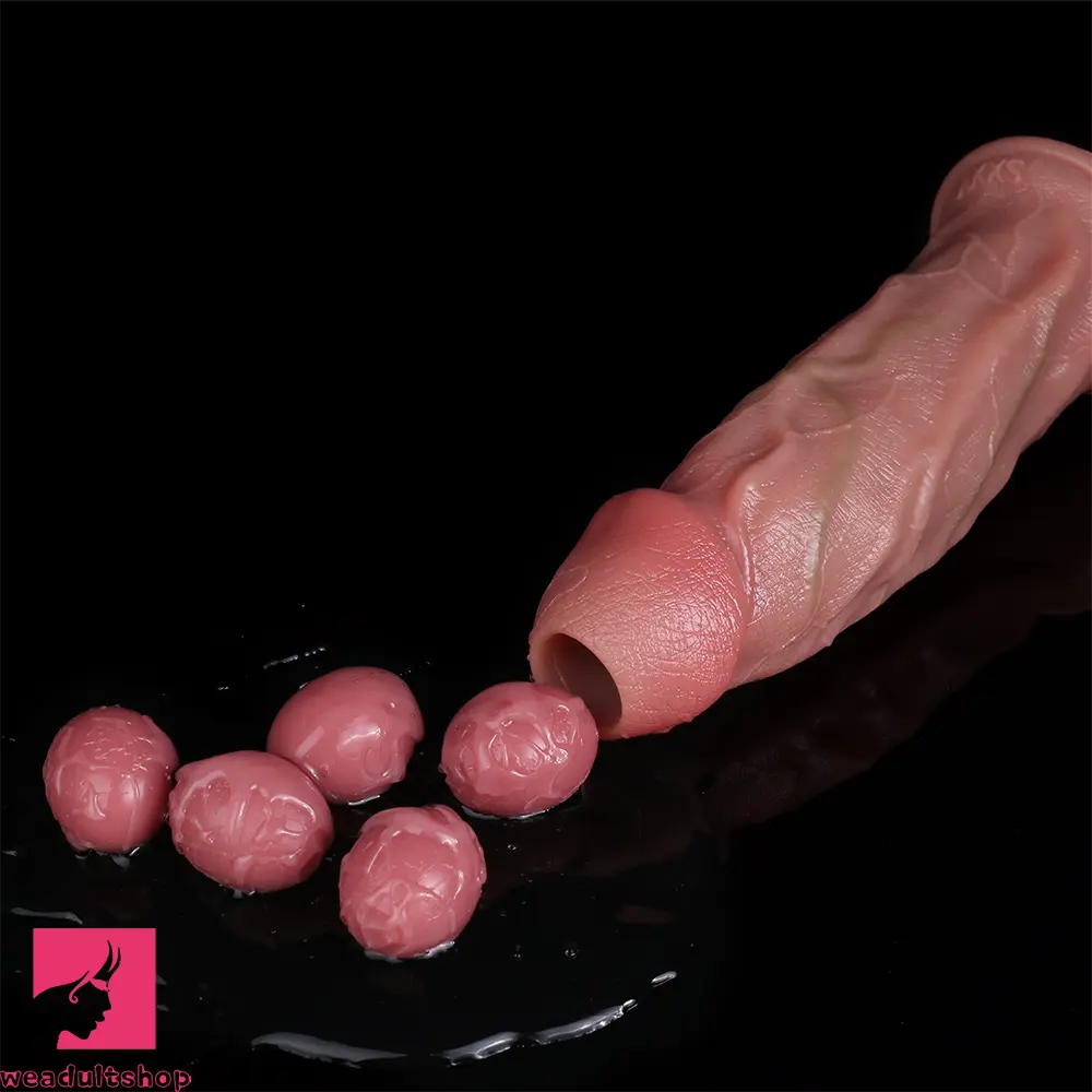 8.66in Egg Laying Real Fantasy Soft Silicone Dildo For Women Men Cock