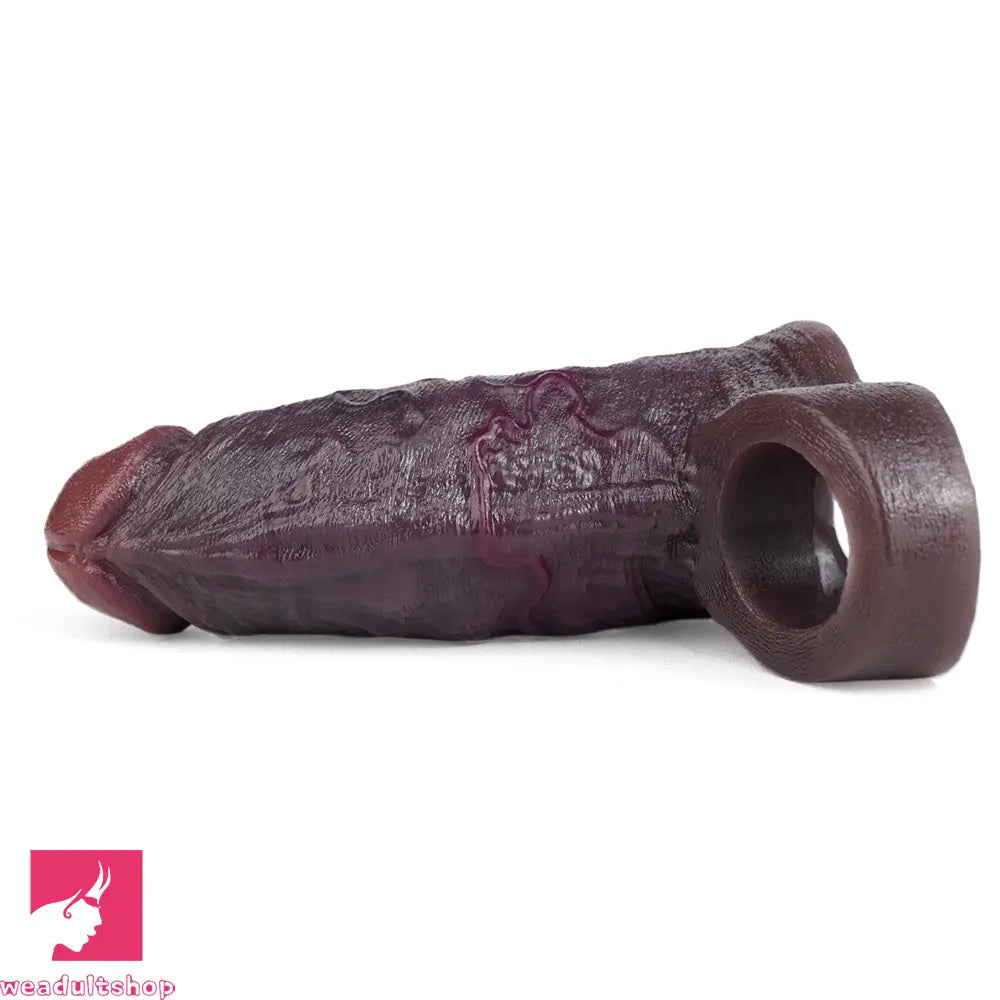 4.96in 6.42in Body-Safe Silicone Ultra-Realistic Penis Sleeve Love Dildo