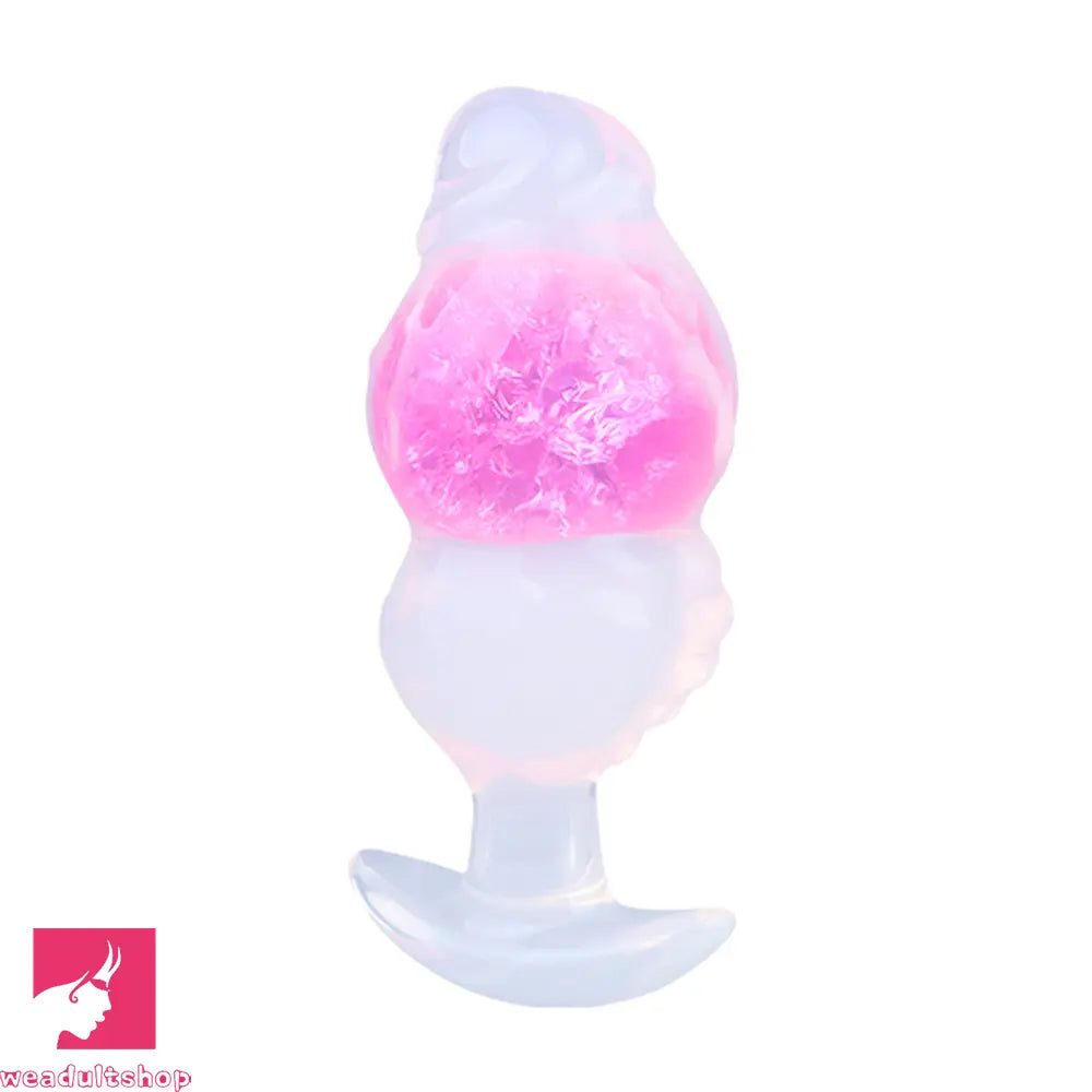5.63in Luminous Silicone Anal Beads Dildo Anal Cock Toy With Anchor