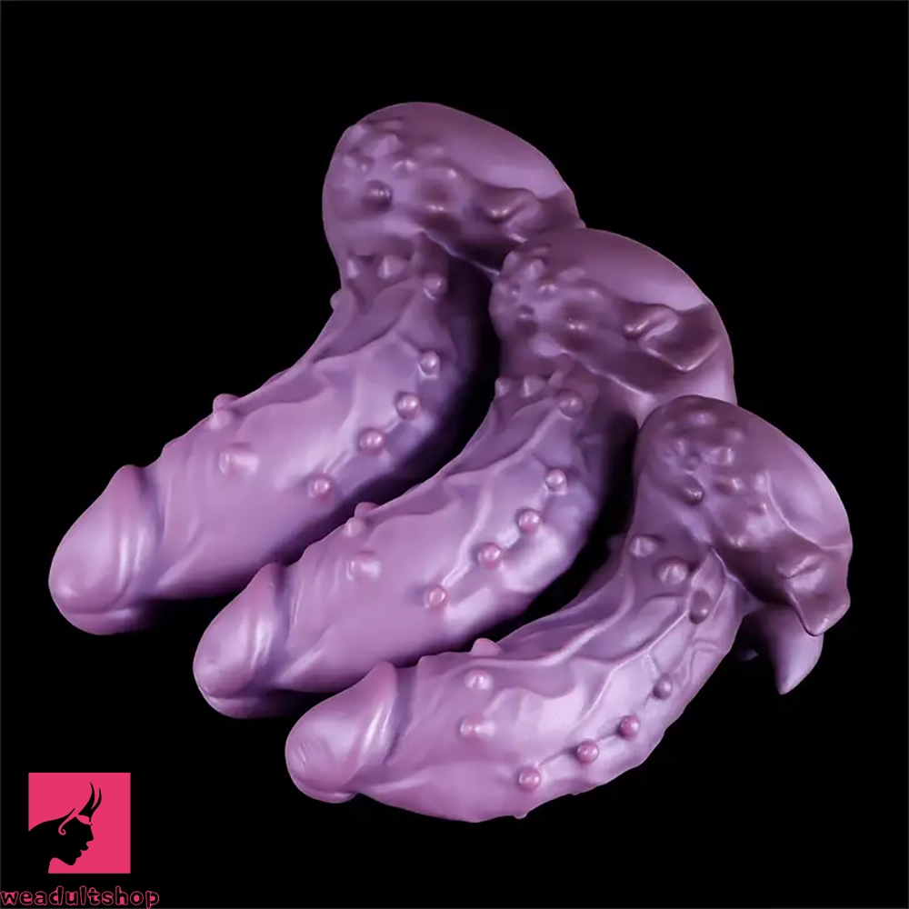 6.49in 7.67in 8.85in Purple Monster Big Flexible Barbed Alien Odd Dildo