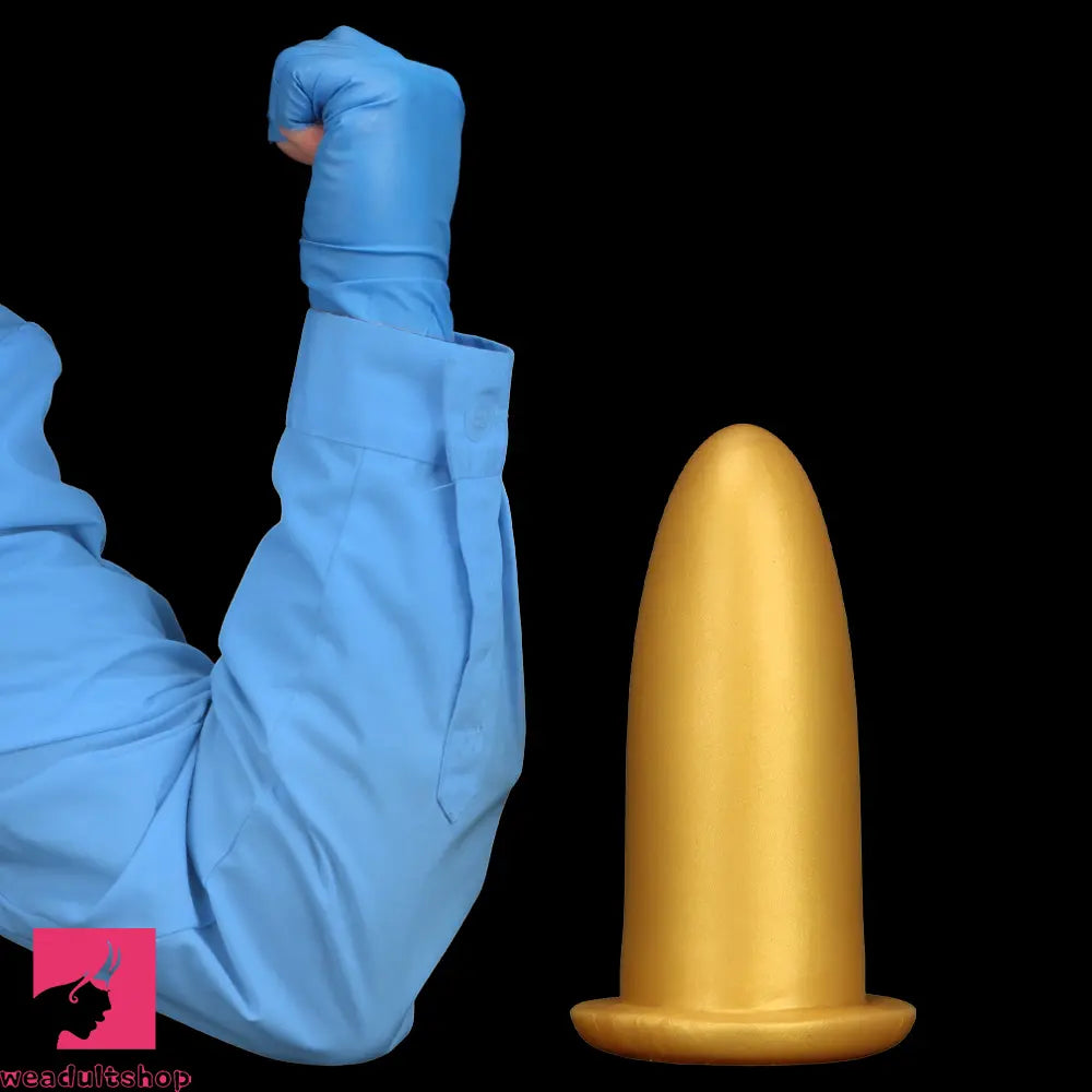 4.72in 5.7in 7.08in 8.26in Gold Silicone Soft Thick Missile Design Dildo Toy