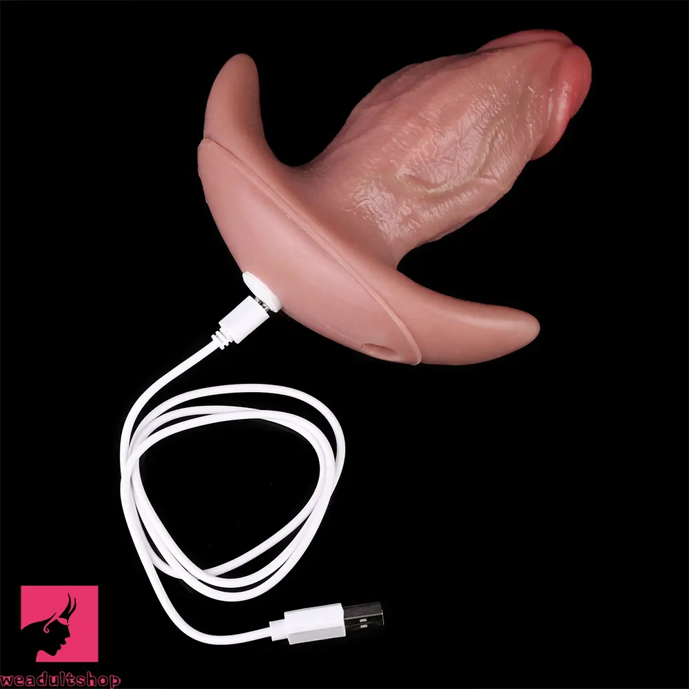 5.7in Male Using 10 Frequency Vibration Role Play Cock Dildo Tail Butt Plug