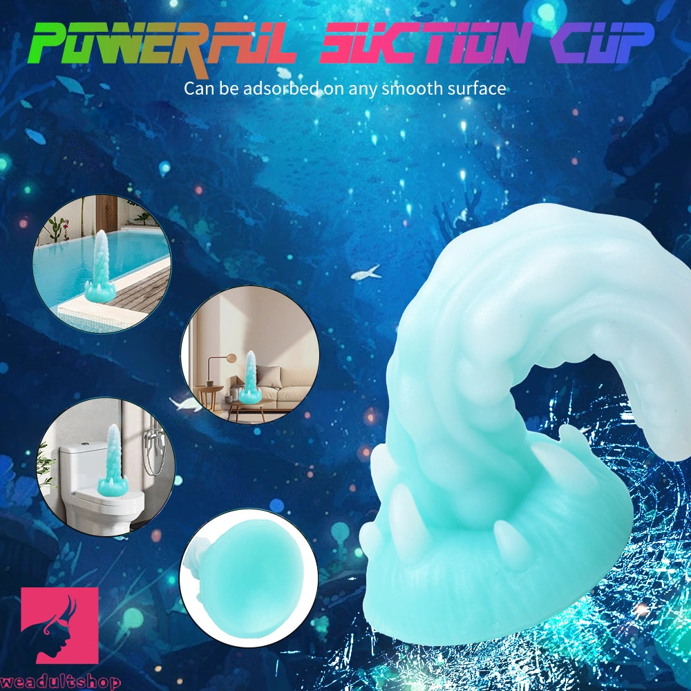 7.48in Luminous Fantasy Silicone Soft Penis Dildo With Spiked Penis Texture