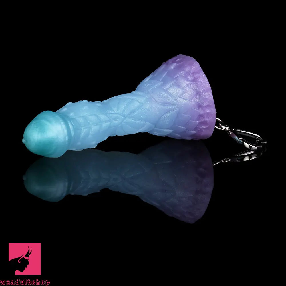 4.68in 5.9in 7.16in 8.26in Spiked Monster Silicone Odd Dildo With Key Chain