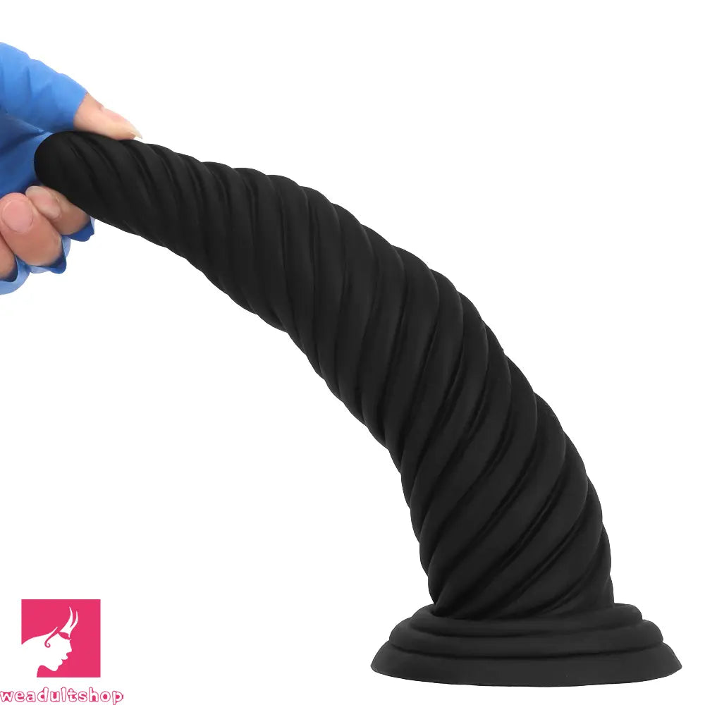 8.26in 10.43in 12in Silicone Thread Black Big Soft Dildo Anal Masturbator