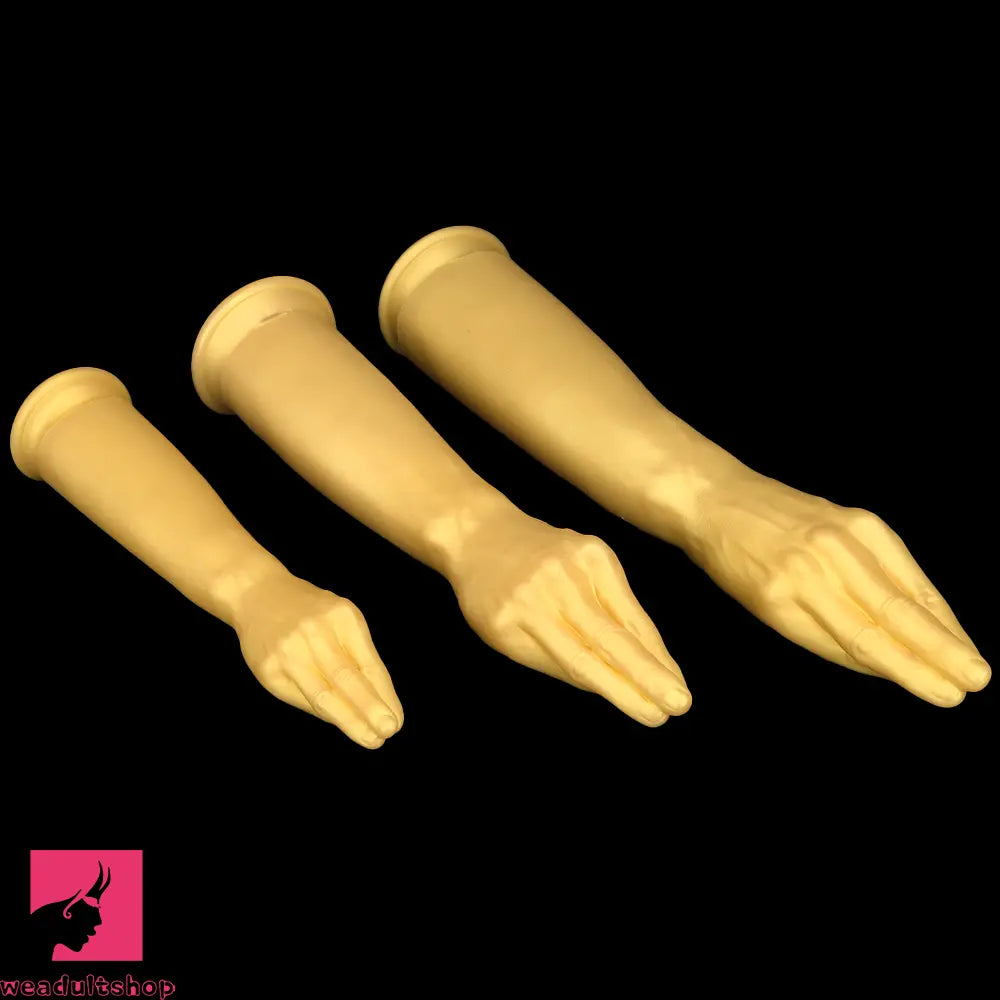 12in 14.17in 16.73in Gold Silicone Fisting Arm Ashes Grade Anal Cock Dildo