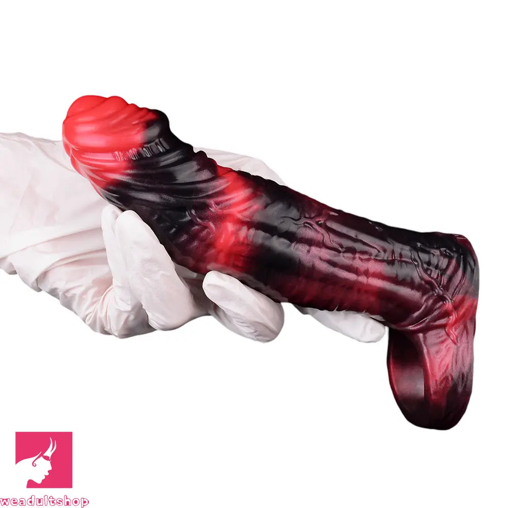 5.98in 7.09in Silicone Cock Sleeve Soft Vibrating Uncut Hollow Dildo For Clit