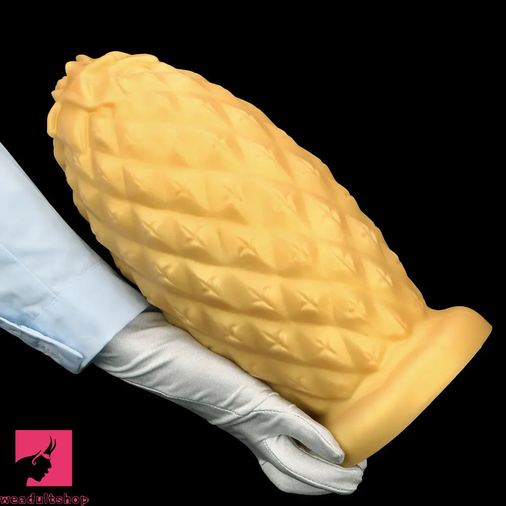 8.26in 10.03in 11.81in Gold Silicone Pineapple Giant Cock Anal Plug Dildo