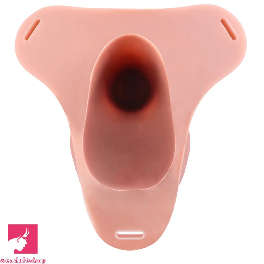 8.85in Strap on Hollow Lifelike Silicone Cock Cage Dildo For Chastity Female