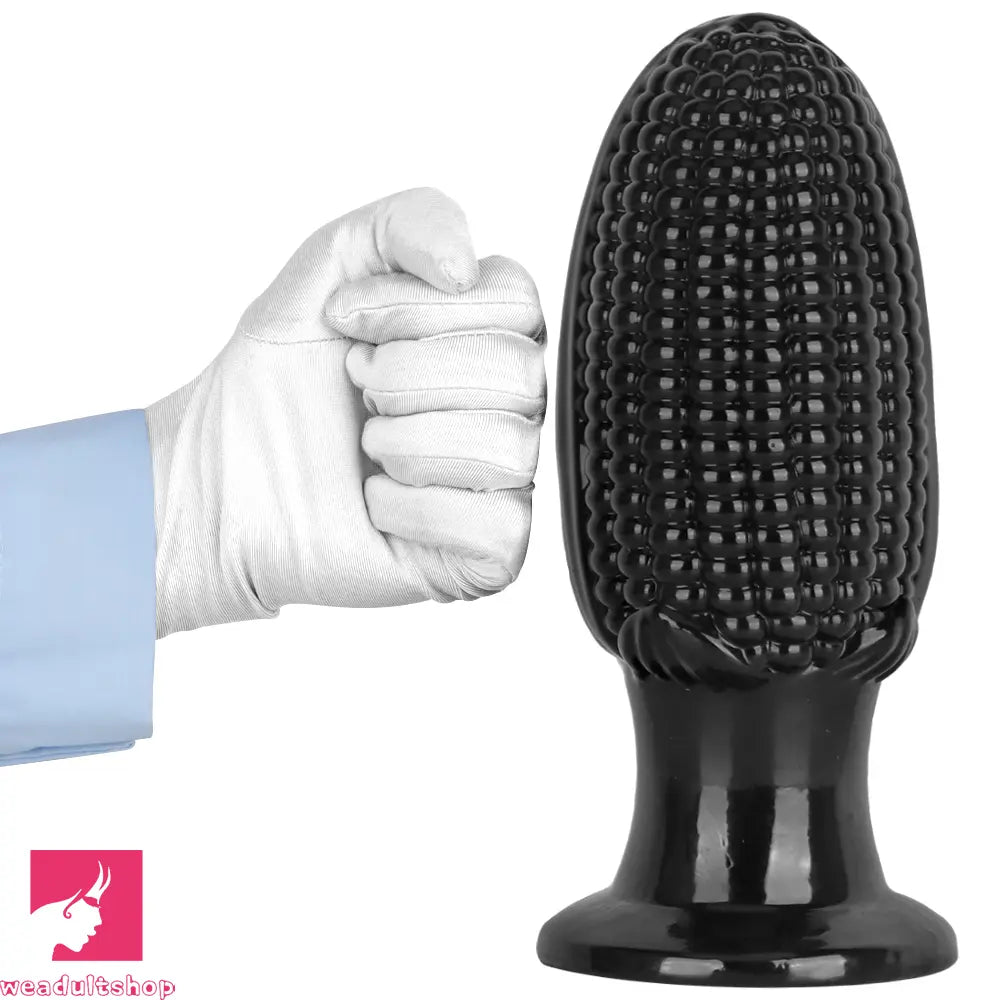 5.9in 6.7in 8.07in Black PVC Thread Granules Corn Dildo For Anal Cock
