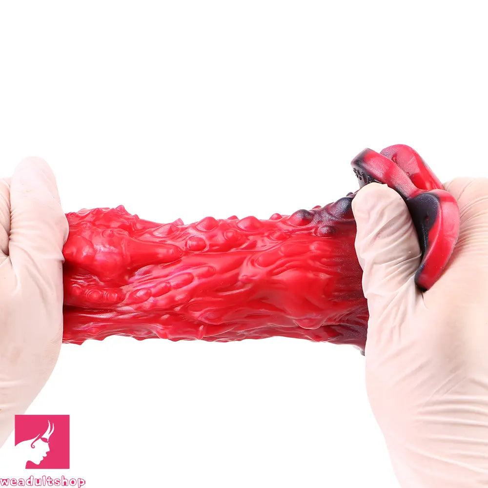 5.62in Hollow Dildo Built-in Keel Vibration Remote Strapon Animal Penis Sleeve