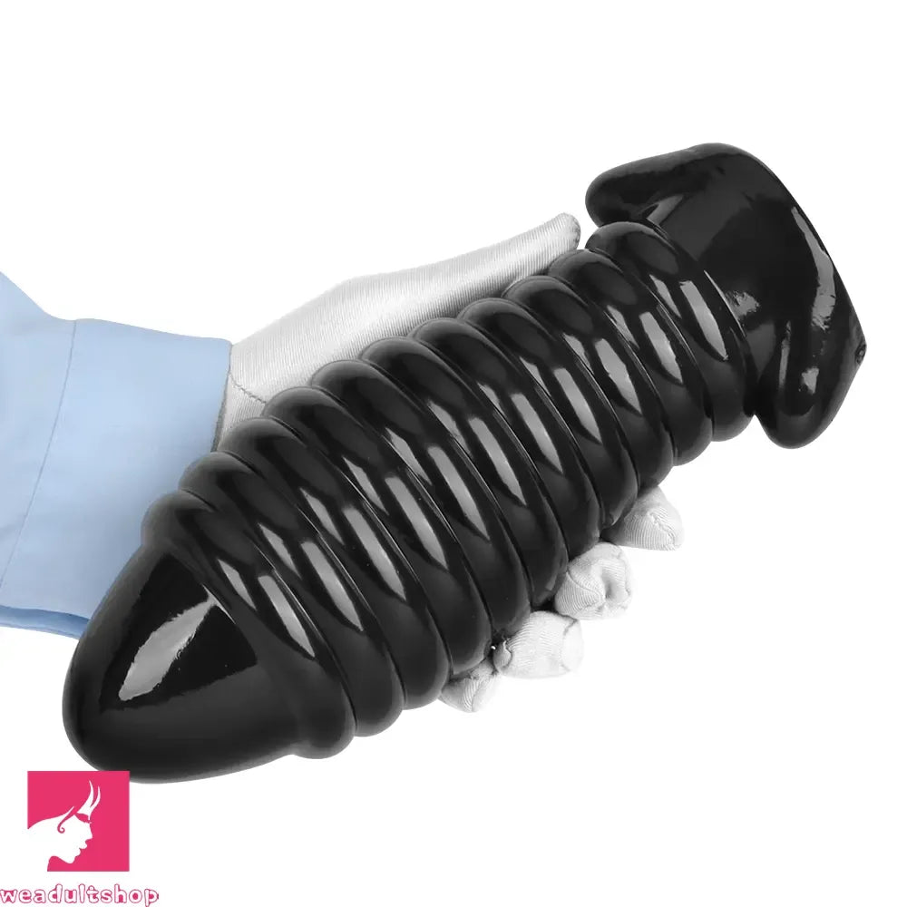 5.11in 7.08in 9.05in Dragon Egg Thread PVC Black Toy Big Butt Plug Dildo