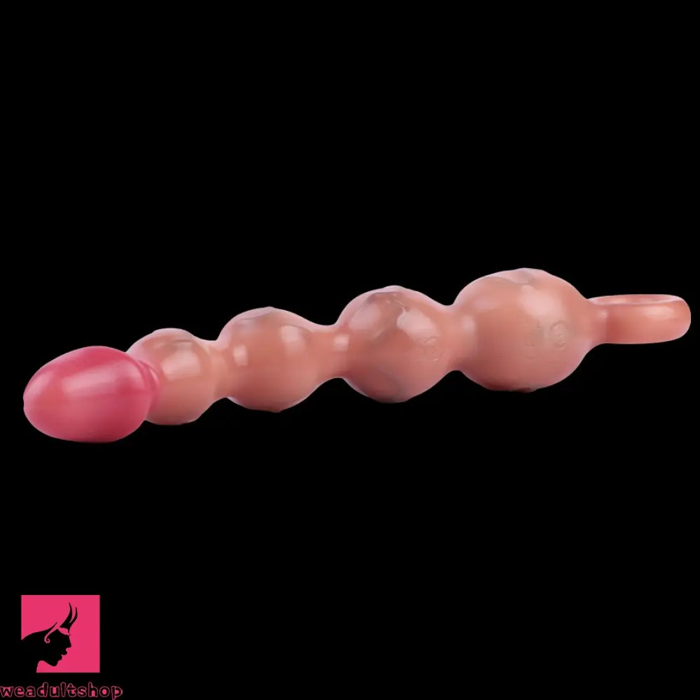 10.8in Big Vibrating Silicone Soft Pulling Beads Odd Dildo With 3 Motors