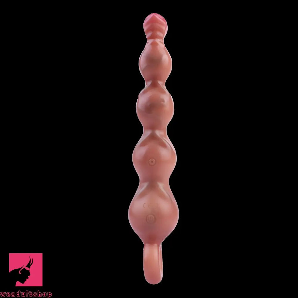 10.2in Big Vibrating Silicone Soft Pulling Beads Horse Dildo With 3 Motors