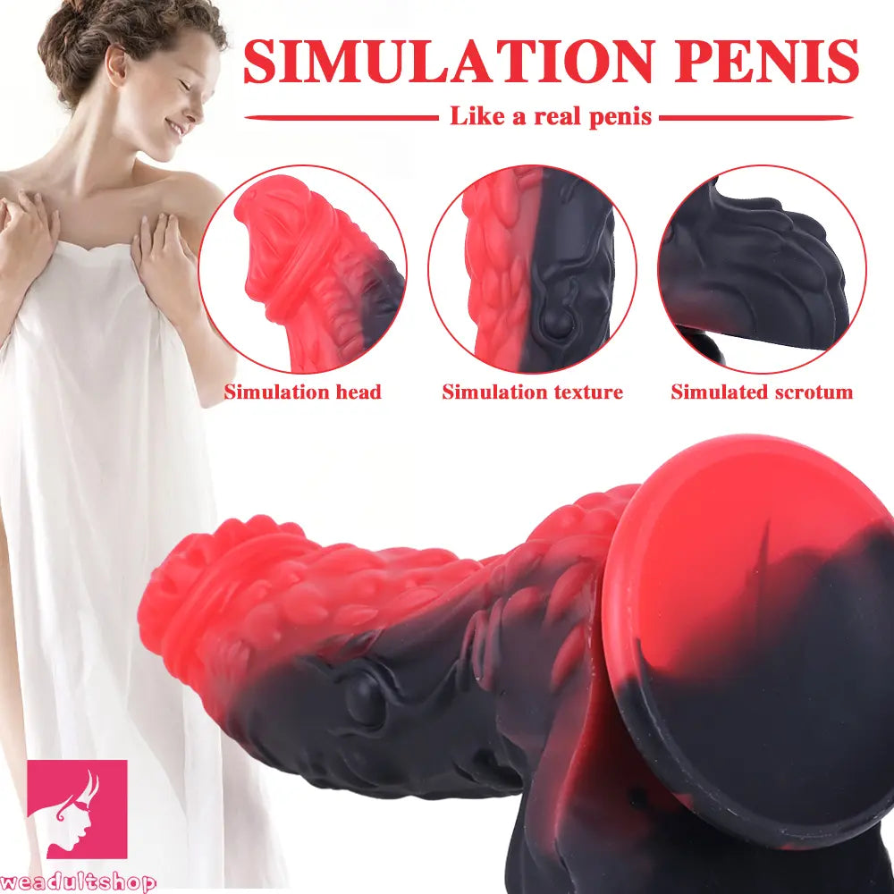 8.66in Dragon Monster Liquid Silicone Soft Big Dildo For Cock Pleasure