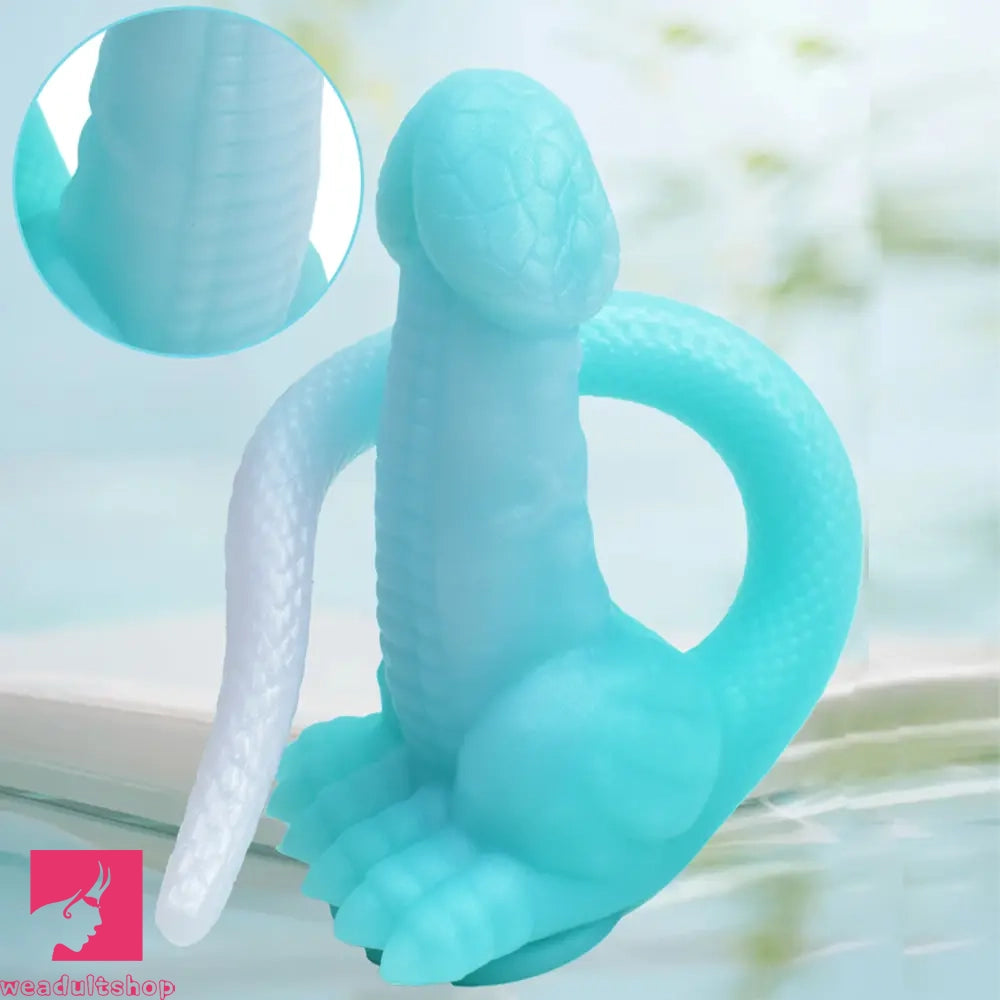 12.8in 15.35in Dinosaur Silicone Soft Big Glowing Penis Dildo For Women