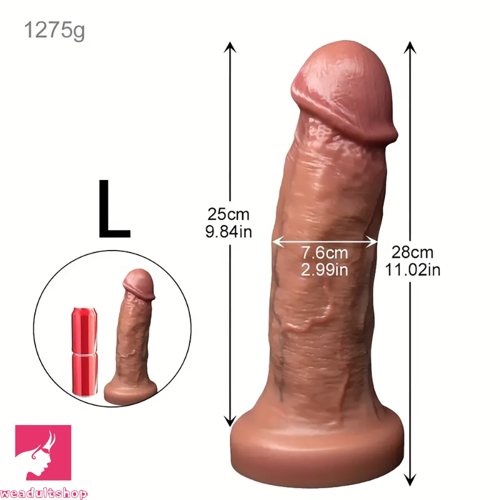 7.08in 8.85in 11.02in 12.79in Thick Soft Big Double Layer Silicone Clit Dildo