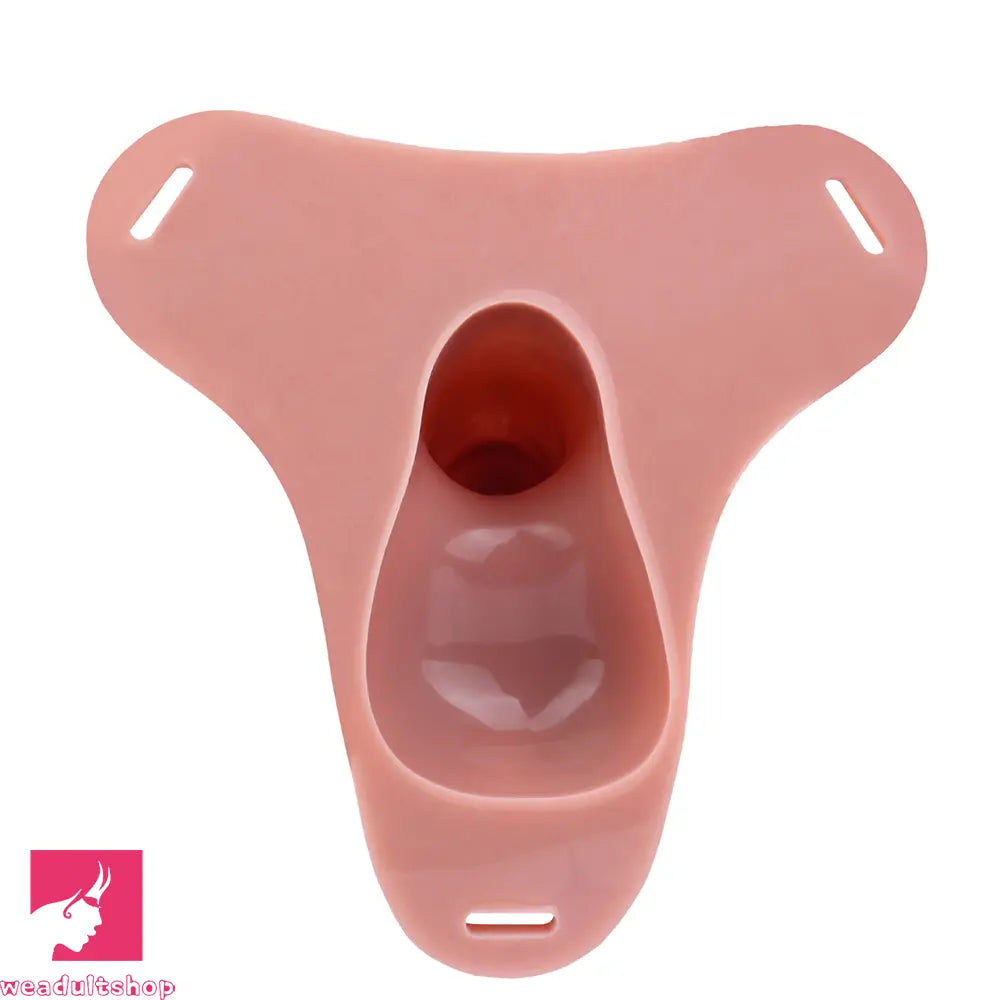 7.48in Strap on Hollow Soft Silicone Cock Cage Dildo For Chastity Toy