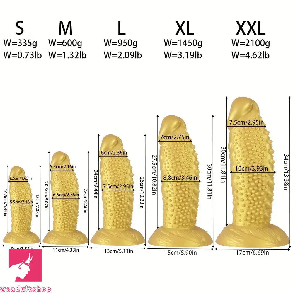 7.08in 8.66in 10.23in 11.81in 13.38in Spiky Particles Huge Dildo With Penis