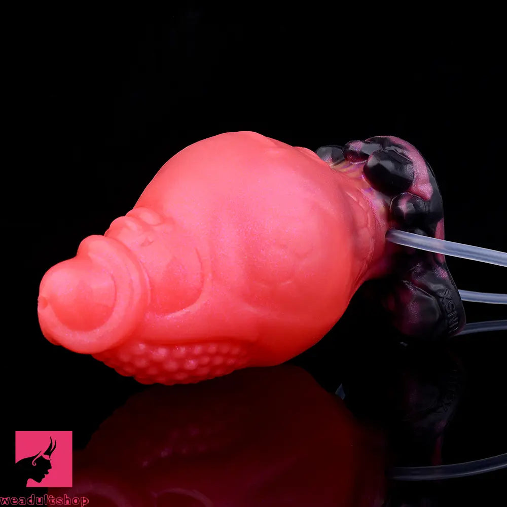 5.12in Fantasy Spiked Silicone Soft Inflatable Spraying Water Dildo For Sex