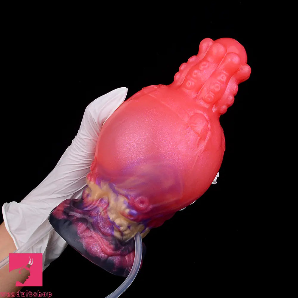 5.91in Fantasy Weird Silicone Soft Inflatable Spraying Water Dildo For Sex