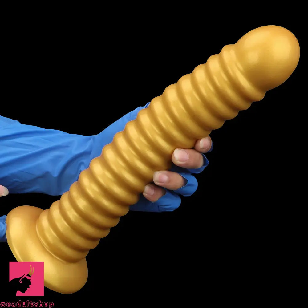 9.64in 11.81in 13.18in Golden Silicone Thread Soft Big Dildo Masturbator