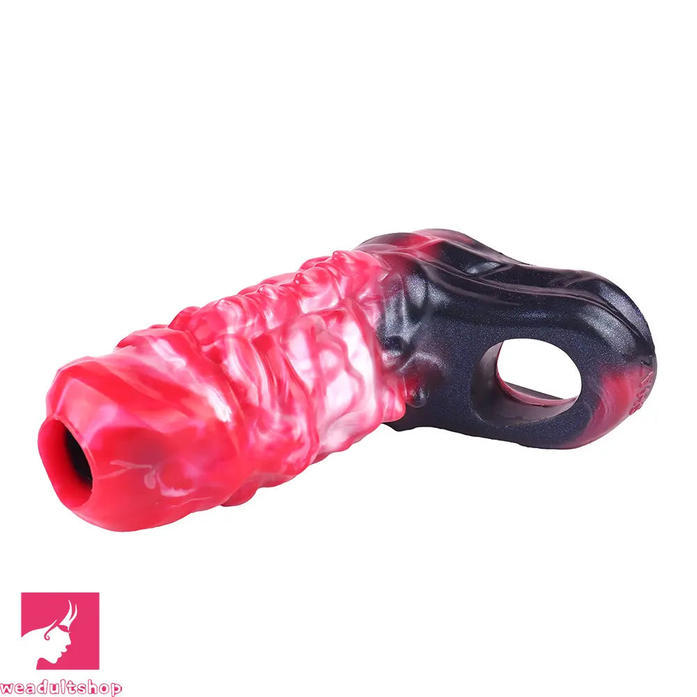 5.82in Weird Floppy Hollow Dildo Built-in keel Vibration Remote Penis Sleeve