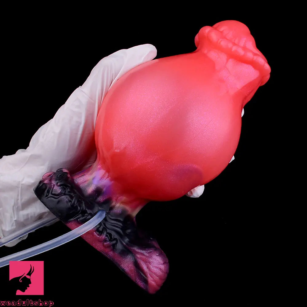 5.43in Fantasy Horse Knotted Silicone Flexible Inflatable Spraying Water Dildo