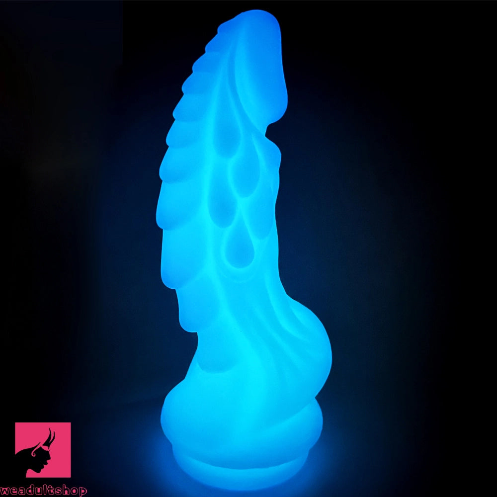 8.66in Luminous Soft Dragon Glowing Dildo Silicone Sex Toy For Prostate