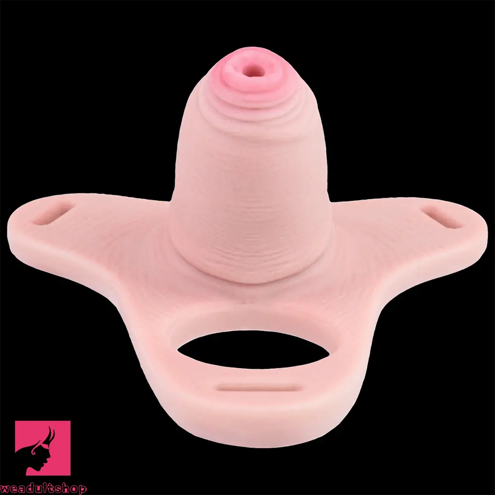 3.54in Strap on Chastity Dildo Wearable Realistic Cock Cage For Men Dilator
