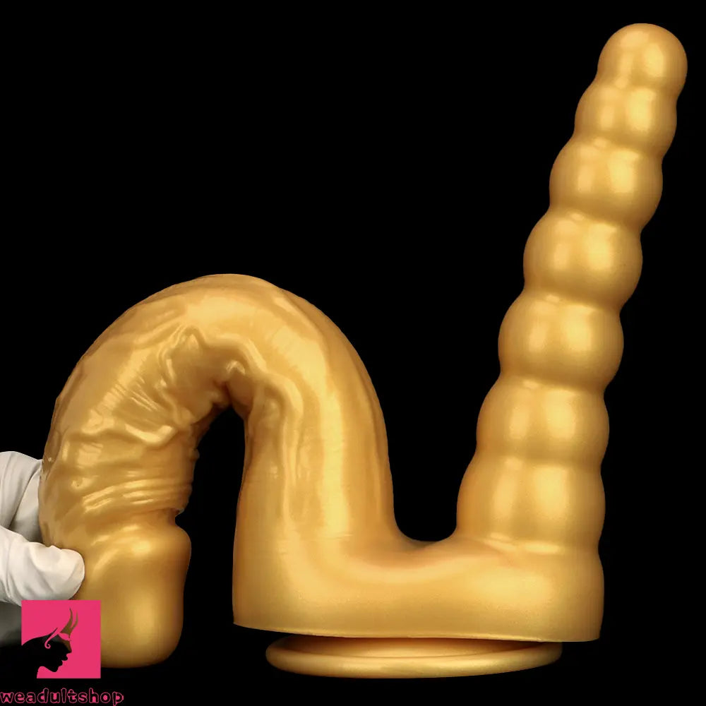 7.87in 10.43in Large Silicone Double-ended Dildo Soft Clit Masturbator