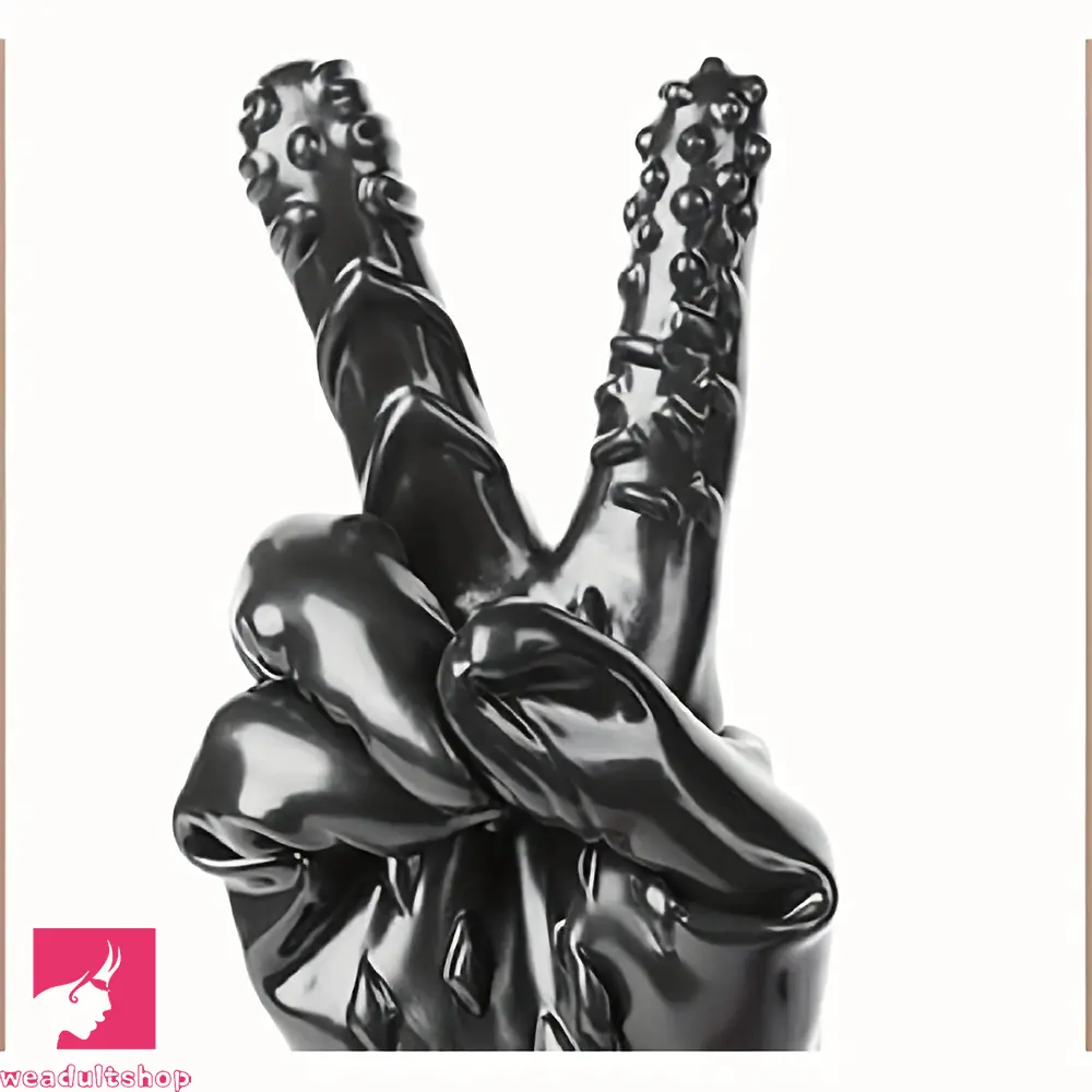 8.3in Finger Spiked Dildo Glove For Manual Massage Stimulating Clit Toy