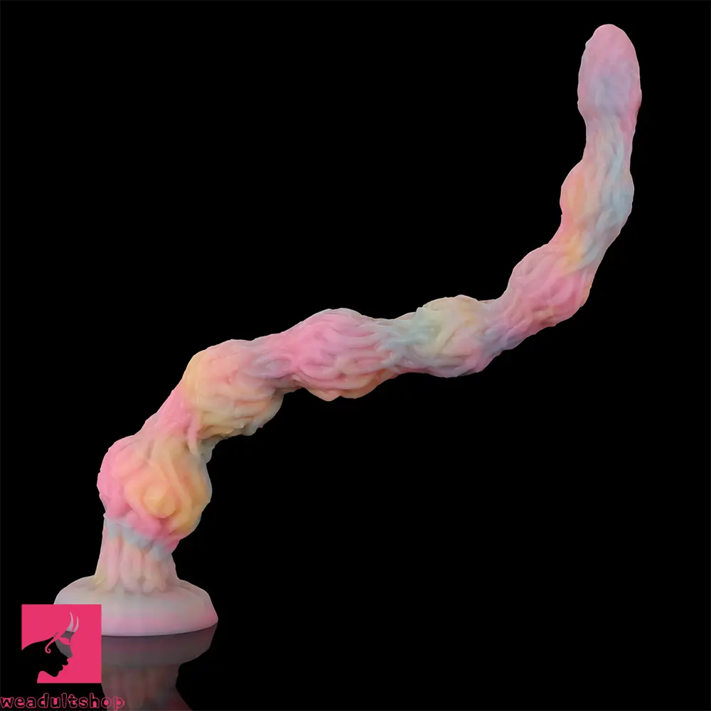 17.32in 21.25in 25.19in Luminous Pull Beads Silicone Dildo Butt Plug Rare Cock