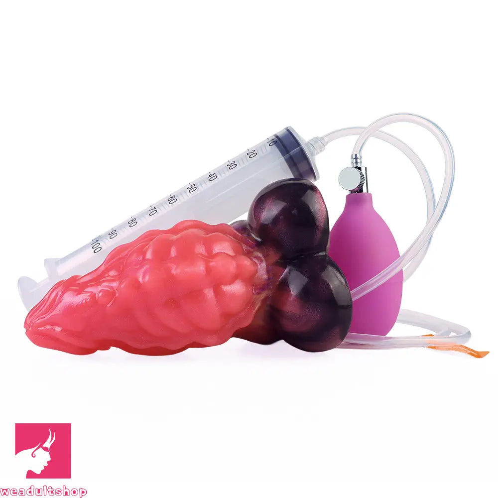 5.12in Fantasy Odd Silicone Soft Inflatable Spraying Water Dildo For Clit