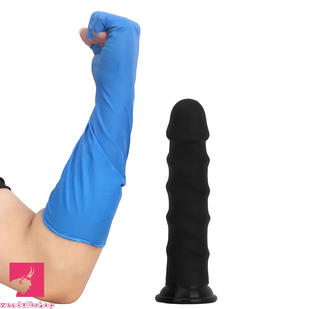 6.69in 8.46in 9.84in Black Mushroom Head Silicone Soft Dildo For Sex