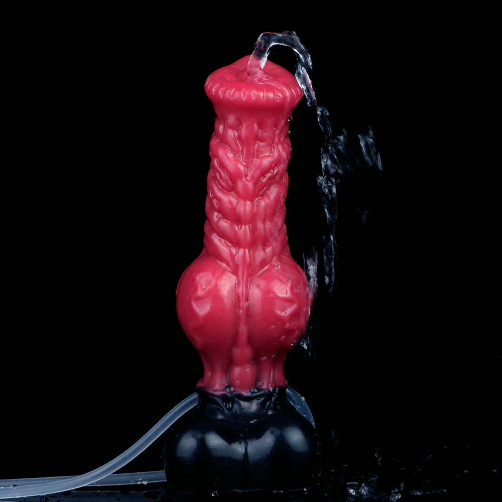 8.26in Horse Knotted Silicone Soft Big Dildo Ejaculating Penis Sex Toy