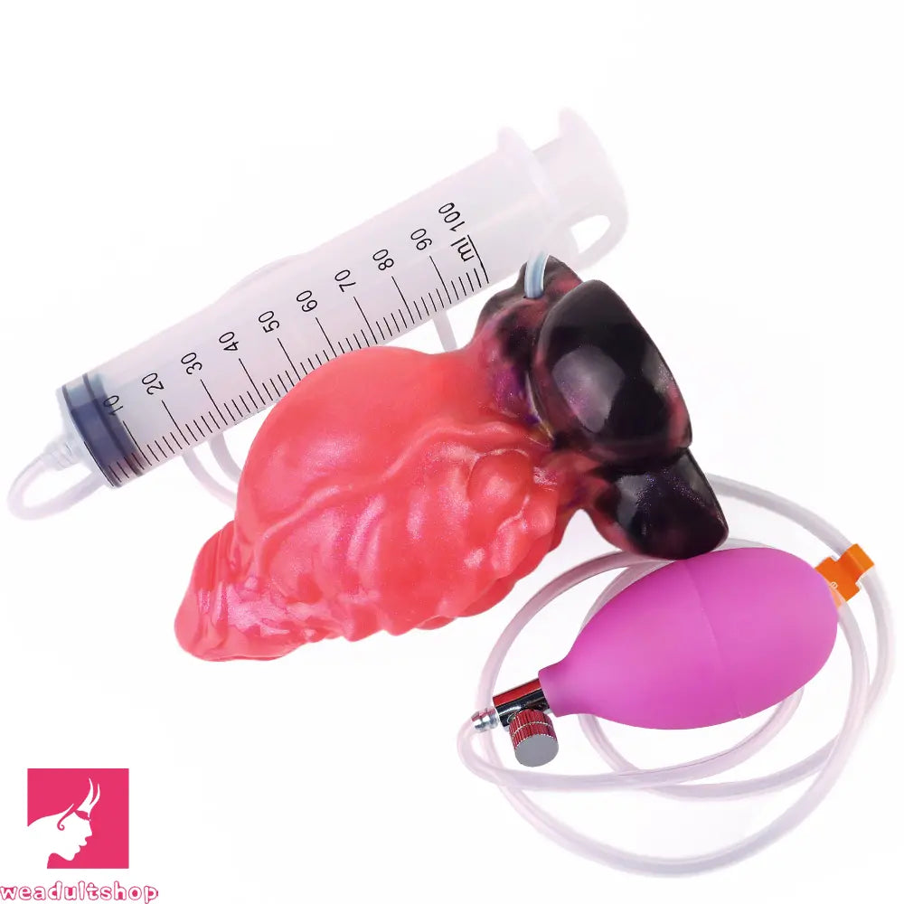 5.12in Fantasy Odd Silicone Soft Inflatable Spraying Water Dildo For Clit