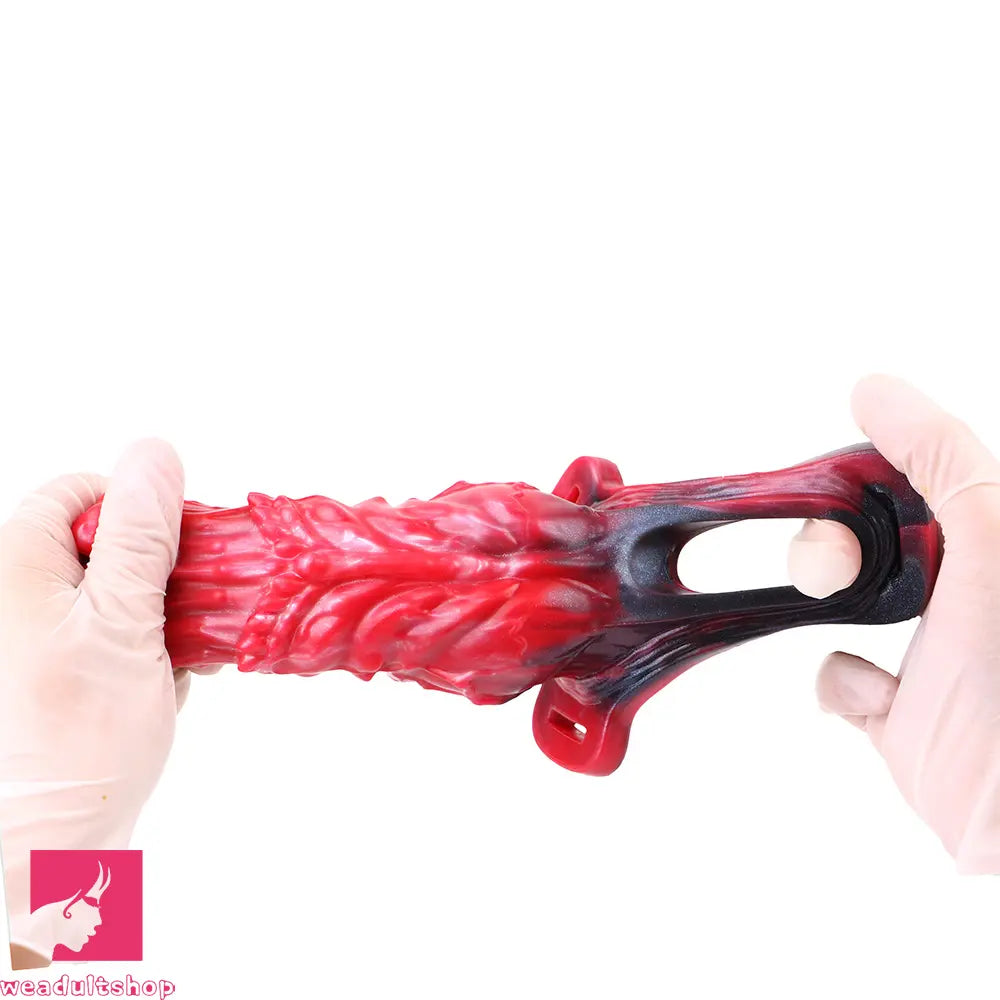 5.55in Odd Hollow Dildo Built-in keel Vibration Remote Strap on Penis Sleeve