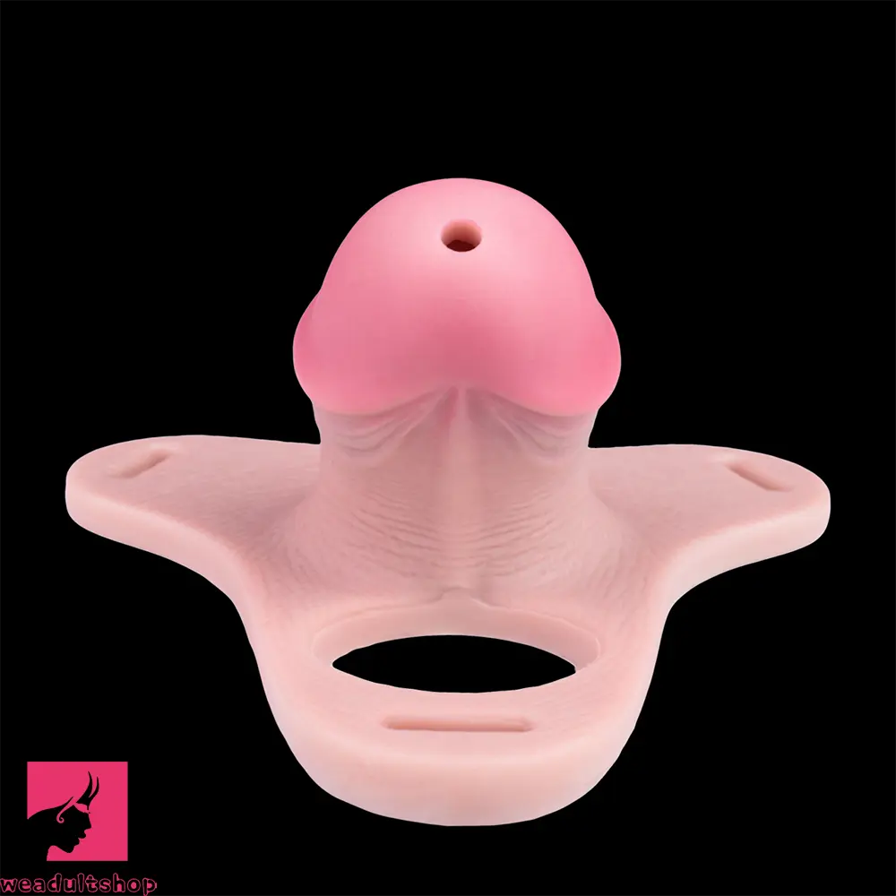 4.33in Strap on Chastity Dildo Wearable Realistic Cock Cage For Men Dilator