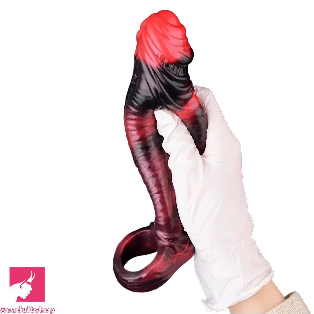 5.98in 7.09in Silicone Cock Sleeve Soft Vibrating Uncut Hollow Dildo For Clit
