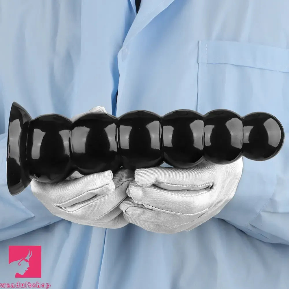 6.7in 8.26in Anal Beads Dildo PVC Black Sex With Powerful Suction Cup