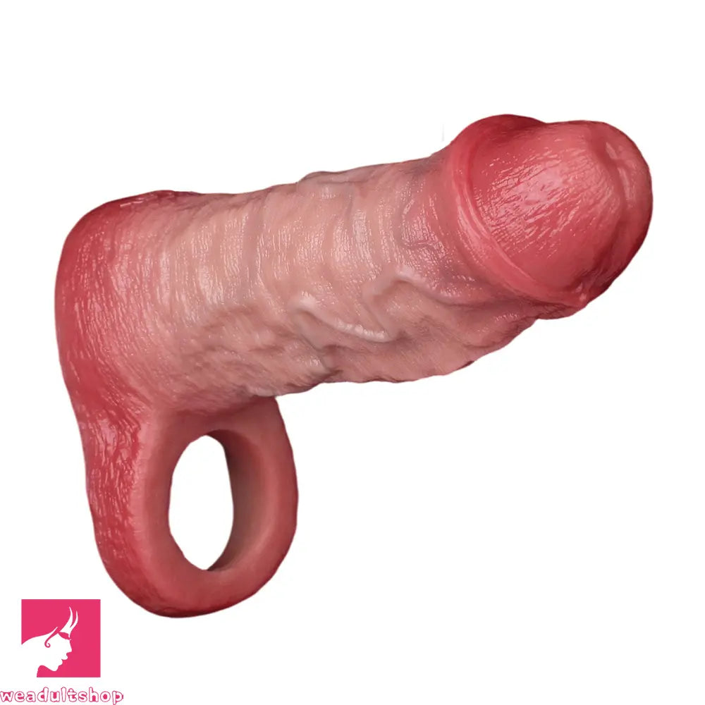 5.87in Liquid Silicone Hollow Penis Sleeve Dildo For Enlargement Thicken
