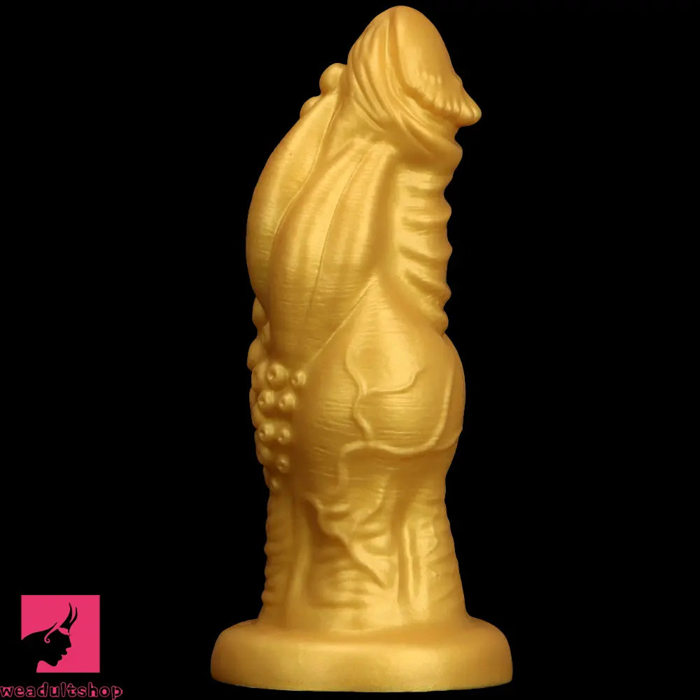 8.66in 9.06in 9.84in 11.42in 12.4in Golden Silicone Fantasy Soft Anal Dildo