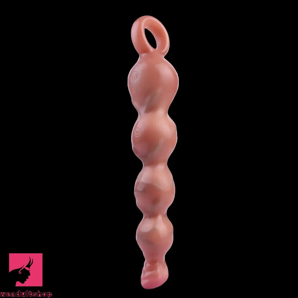 10.2in Big Vibrating Silicone Soft Pulling Beads Horse Dildo With 3 Motors