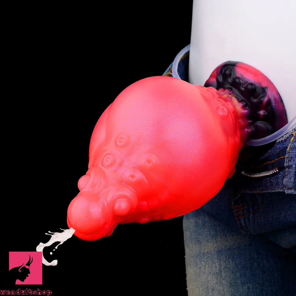 5.91in Fantasy Octopus Silicone Flexible Inflatable Spraying Water Dildo