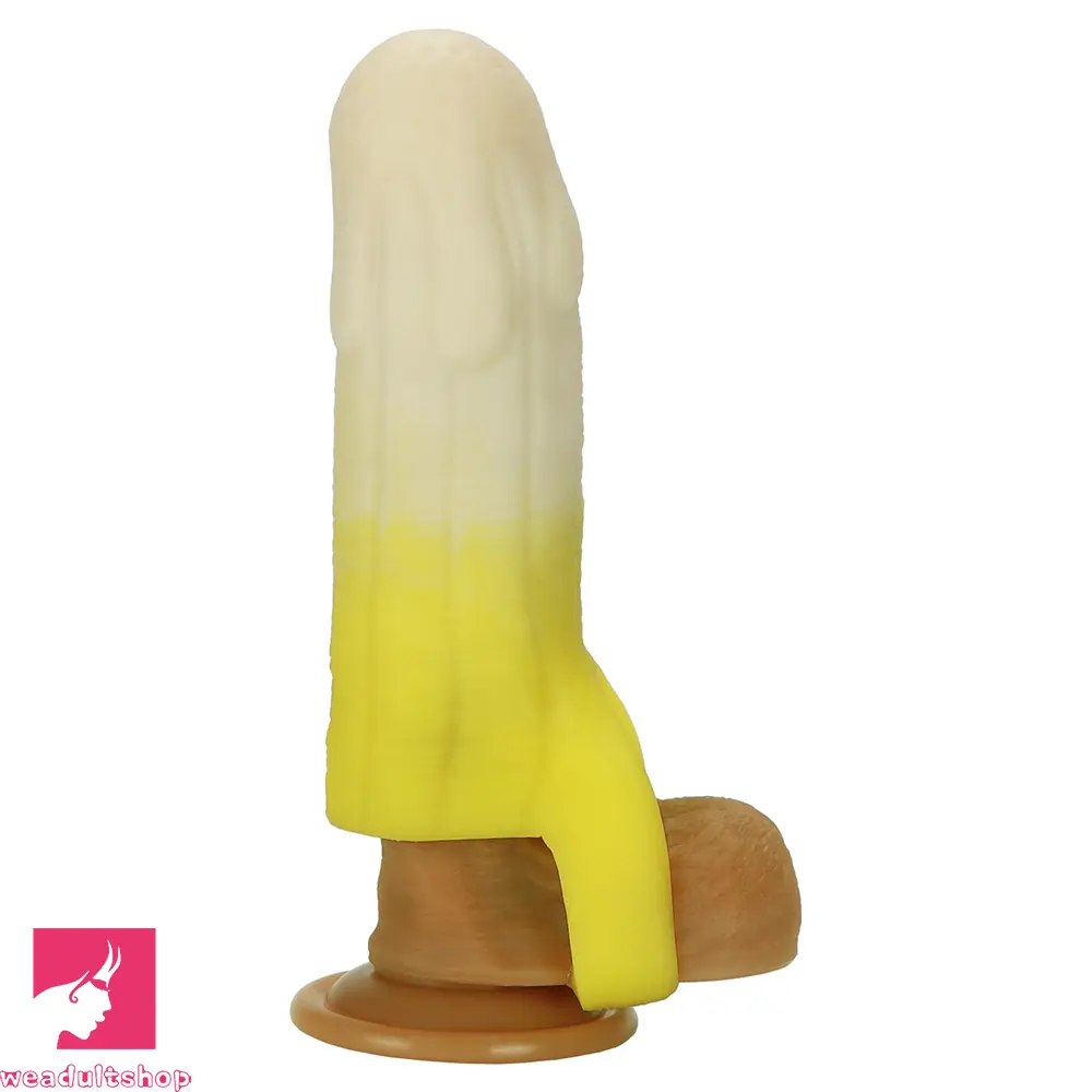 5.11in 5.31in 5.51in Banana Fantasy Hollow Dildo Sleeve Liquid Silicone Sleeve